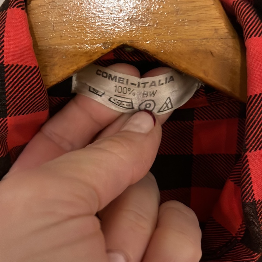 Vintage Buffalo Plaid 1980’s Button-Up, Made in Italy. - Picture 3 of 9